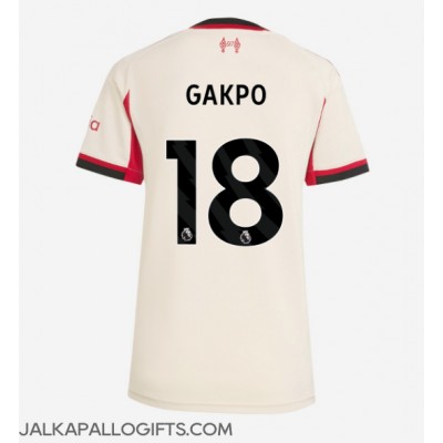 Liverpool Cody Gakpo #18 Vieraspaita Naiset 2025-26 Lyhythihainen Liverpool Cody Gakpo #18 Vieraspaita Naiset 2025-26 Lyhythihainen
